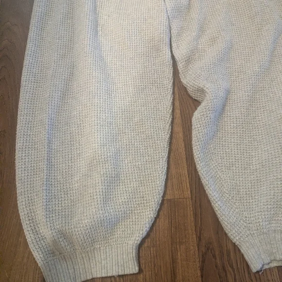 Aerie Womens Pants Waffle Knit Joggers Sweatpants Gray Size Large Drawstring - Picture 2 of 6